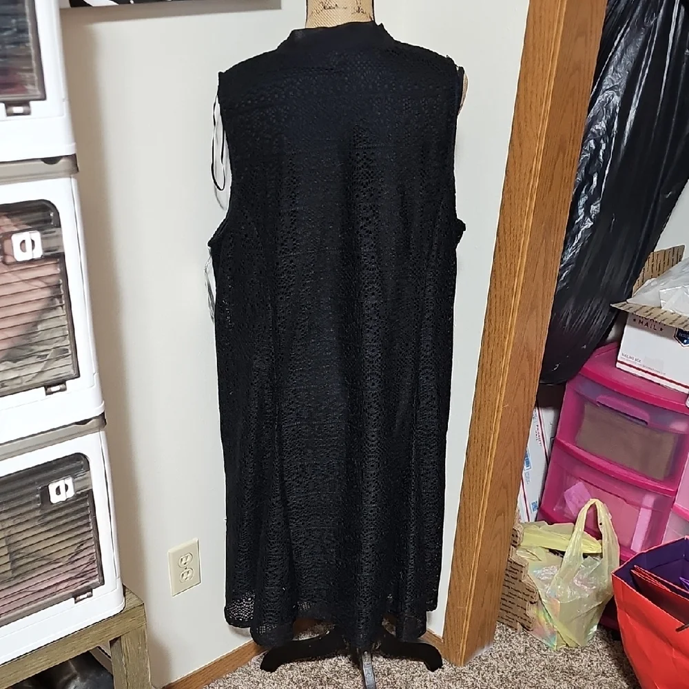 NY Collection Black Sleeveless Lace Dress - Picture 3 of 3